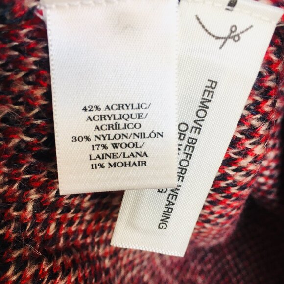 NWOT Ann Taylor Wool Mohair Blend Sweater XS Plaid Red Windowpane Preppy  Approx - Picture 7 of 13